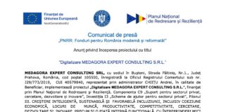 Comunicat de Presa PNRR : Digitalizare MEDAGORA EXPERT CONSULTING S.R.L.
